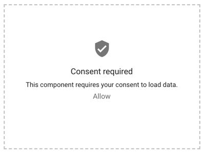Un report mostra una finestra di dialogo che richiede il consenso per caricare i dati e include un pulsante Consenti che l'utente può selezionare.